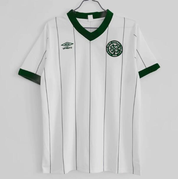 1984-86 Celtic Retro White Away Kit Soccer Jersey